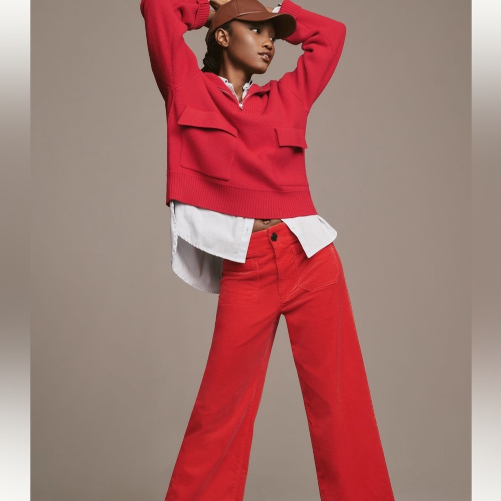 NWT The Colette cropped wide leg corduroy pants by Maeve